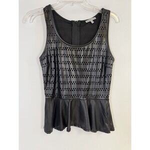 VTG Charlotte Russe Top Sz M Black Goth Grunge Indie Peplum Tank
